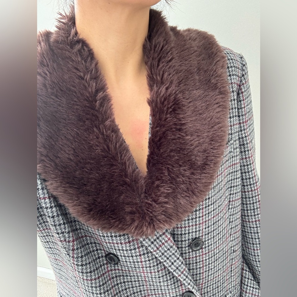 Brown removable Faux Fur Collar